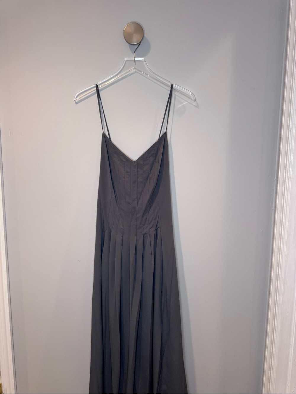 Banana Republic Gray Elegant Spaghetti-Strap Maxi Dress